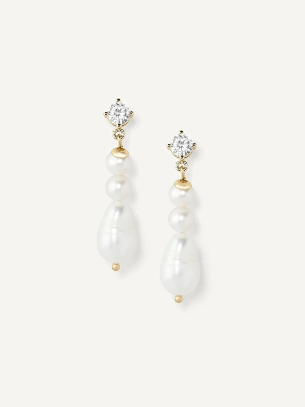 Peyton Earrings - Gold drop pearl